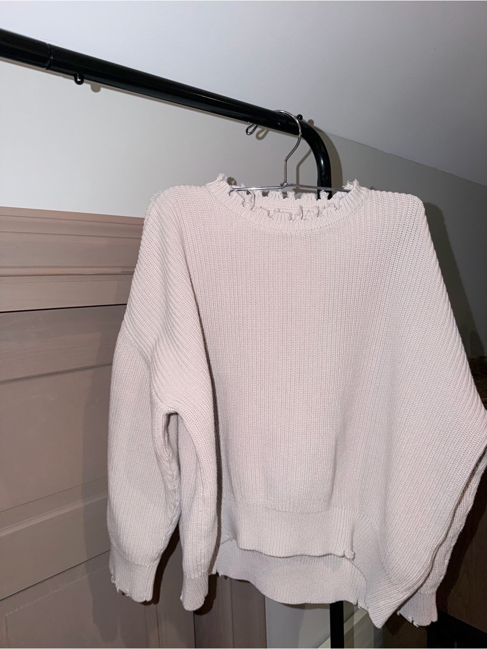 Pistola Olga Distressed Cotton Sweater Dove Size S